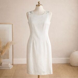 Zara Basics Ivory White Bodycon Open Back Sleeveless Lace Mini Dress Size Small